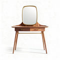 Wooden vanity table with mirror and two drawers 100 x 50 x 140cm