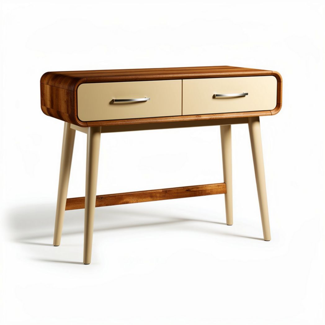 Wooden console table with two drawers and tapered legs 60 x 40 x 75cm