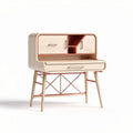Wooden writing desk with storage space and natural finish 90 x 45 x 100cm