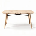 Wooden dining table with metal legs and cross support 120 x 60 x 75cm